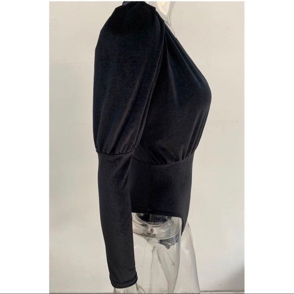 CLEARANCE 🥀 (Last Small) STRETCH VELVET BODYSUIT - Picture 4 of 5